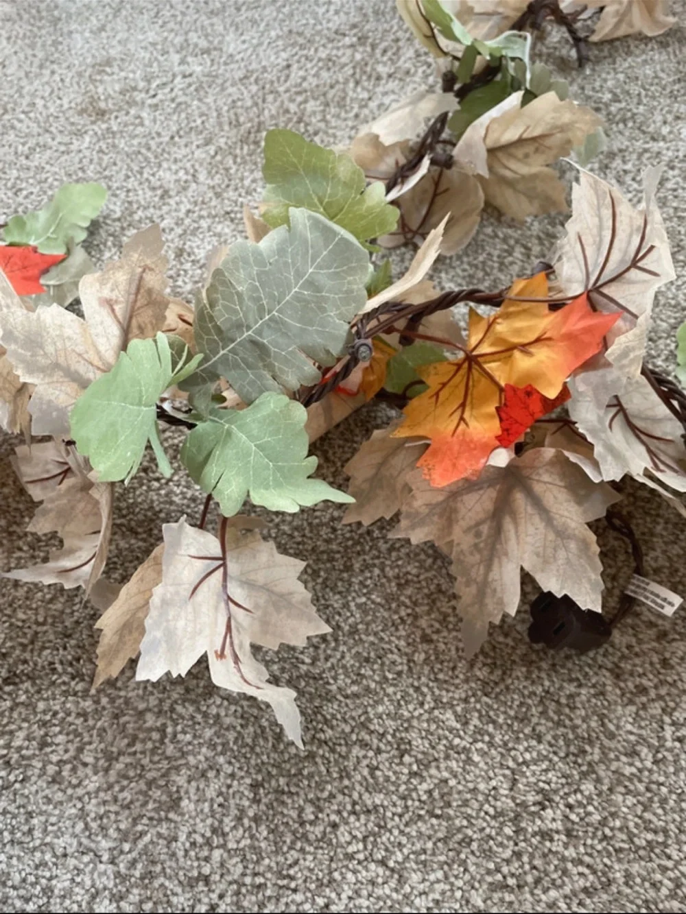 Autumn Leaf Garland with Lights
